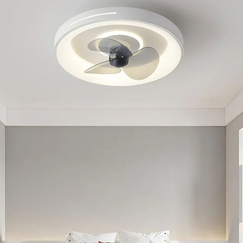 Ceiling Fan With Light For Bedroom Round Quinn Metal Dimmable