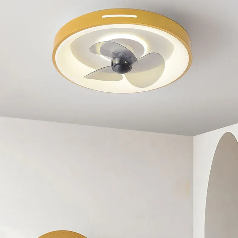 Ceiling Fan With Light For Bedroom Round Quinn Metal Dimmable