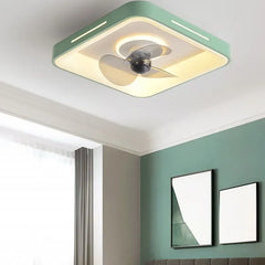 Ceiling Fan With Light For Bedroom Round Quinn Metal Dimmable