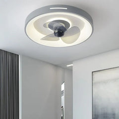 Ceiling Fan With Light For Bedroom Round Quinn Metal Dimmable