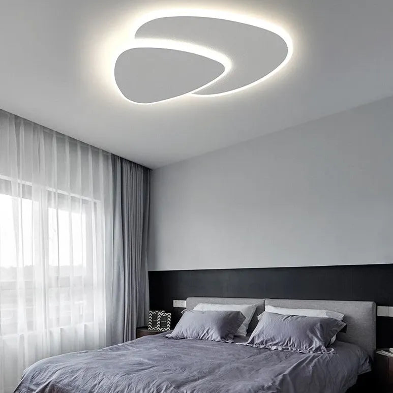 White Low Ceiling Light For Bedroom Quinn Metal & Acrylic Warm White