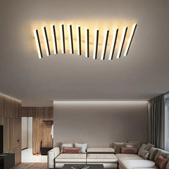 Black Flush Light For Bedroom Linear Quinn Metal & Acrylic Led Ip20