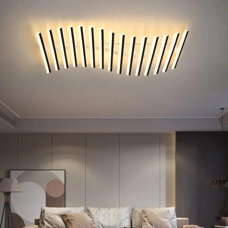 Black Flush Light For Bedroom Linear Quinn Metal & Acrylic Led Ip20