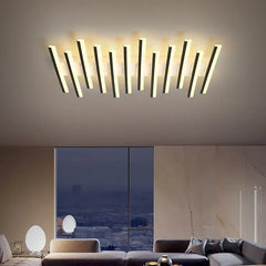 Black Flush Light For Bedroom Linear Quinn Metal & Acrylic Led Ip20