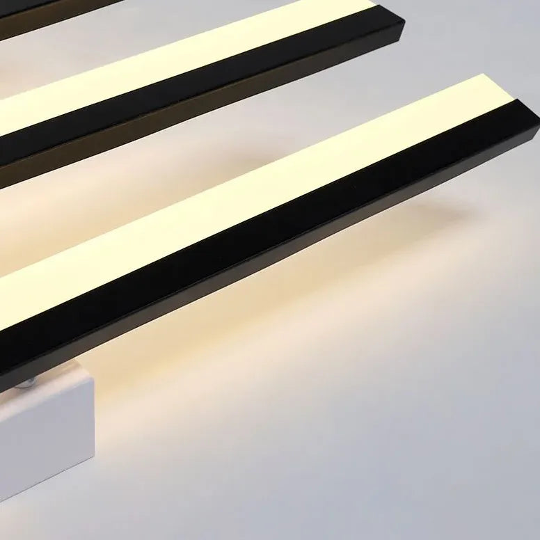 Black Flush Light For Bedroom Linear Quinn Metal & Acrylic Led Ip20