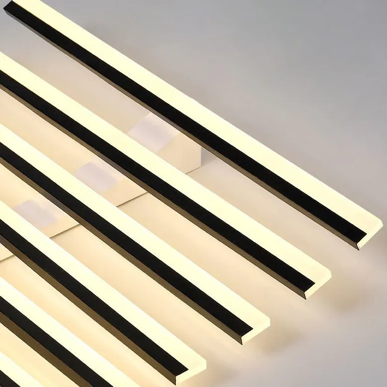 Black Flush Light For Bedroom Linear Quinn Metal & Acrylic Led Ip20