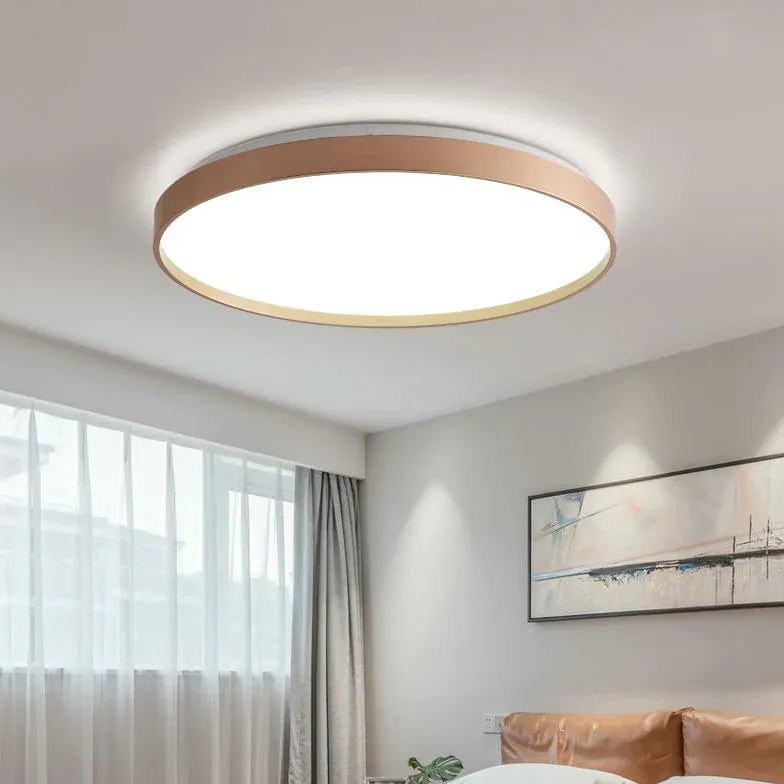 White Flush Light For Bedroom Round Quinn Metal & Acrylic Ip20 Led