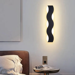 Black Flush Wall Light For Bedroom Quinn Metal Warm White Ip20