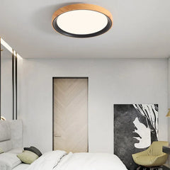 White Low Ceiling Light For Bathroom Quinn Wood Dimmable Ip20 Led