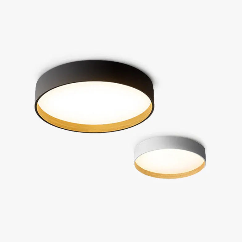 Black Low Ceiling Light For Study Room Round Quinn Metal Led