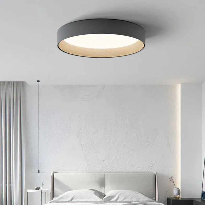 Black Low Ceiling Light For Study Room Round Quinn Metal Led