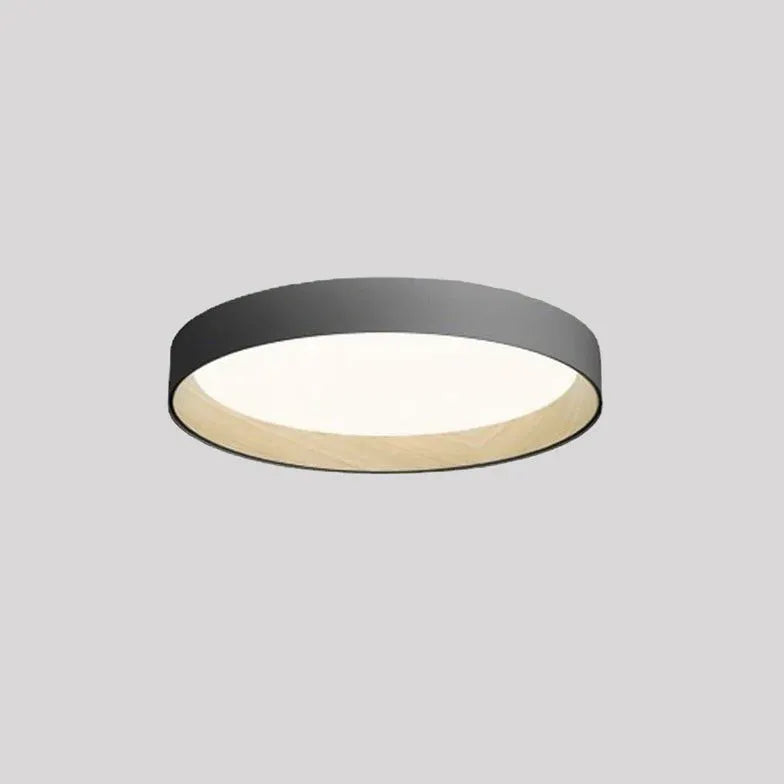 Black Low Ceiling Light For Study Room Round Quinn Metal Led