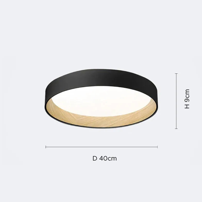 Black Low Ceiling Light For Study Room Round Quinn Metal Led