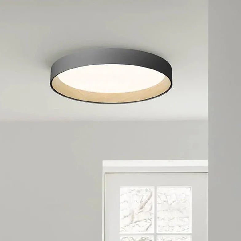 Black Low Ceiling Light For Study Room Round Quinn Metal Led