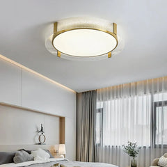 Gold Flush Light For Bedroom Round Quinn Pure Copper Ip20 Led