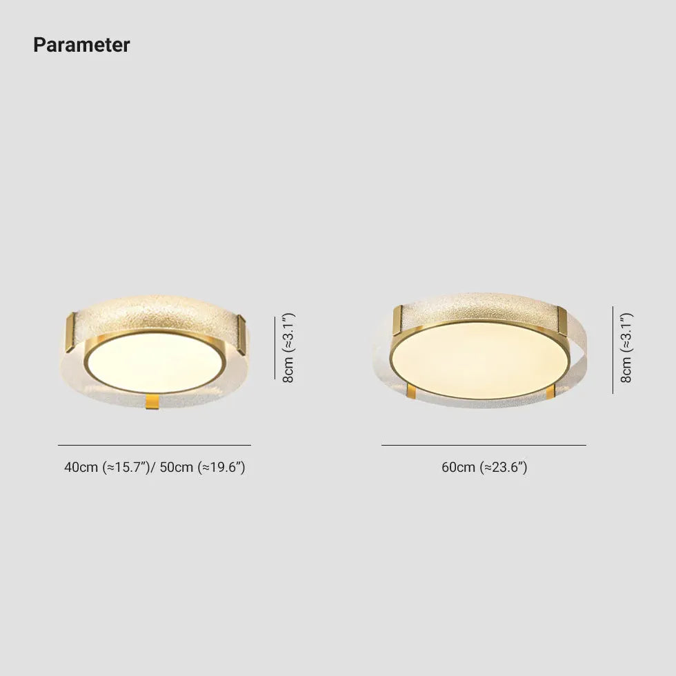 Gold Flush Light For Bedroom Round Quinn Pure Copper Ip20 Led