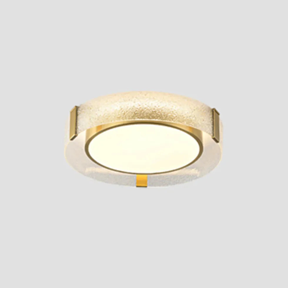 Gold Flush Light For Bedroom Round Quinn Pure Copper Ip20 Led