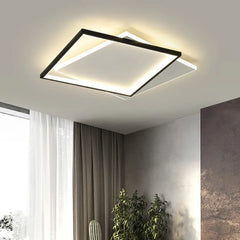 Black Flush Light For Bedroom Round Quinn Metal & Acrylic Ip20 Led