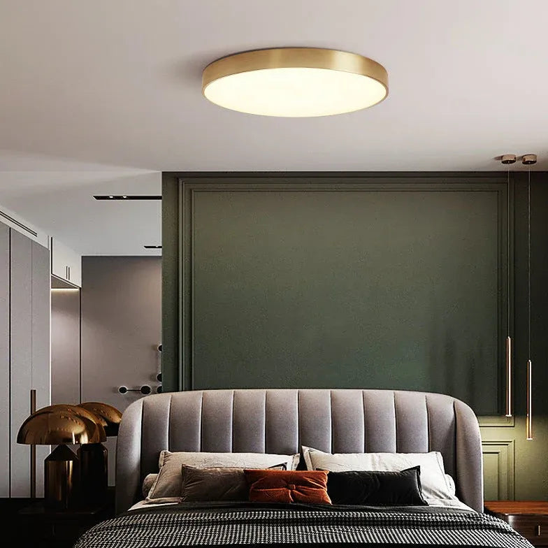 Gold Low Ceiling Light For Bedroom Round Modern Acrylic