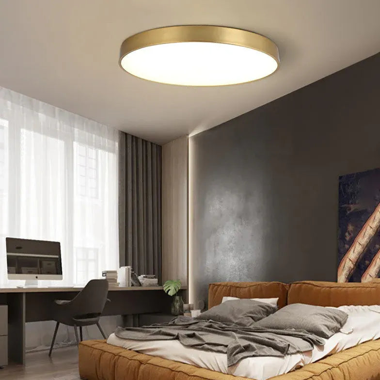 Gold Low Ceiling Light For Bedroom Round Modern Acrylic