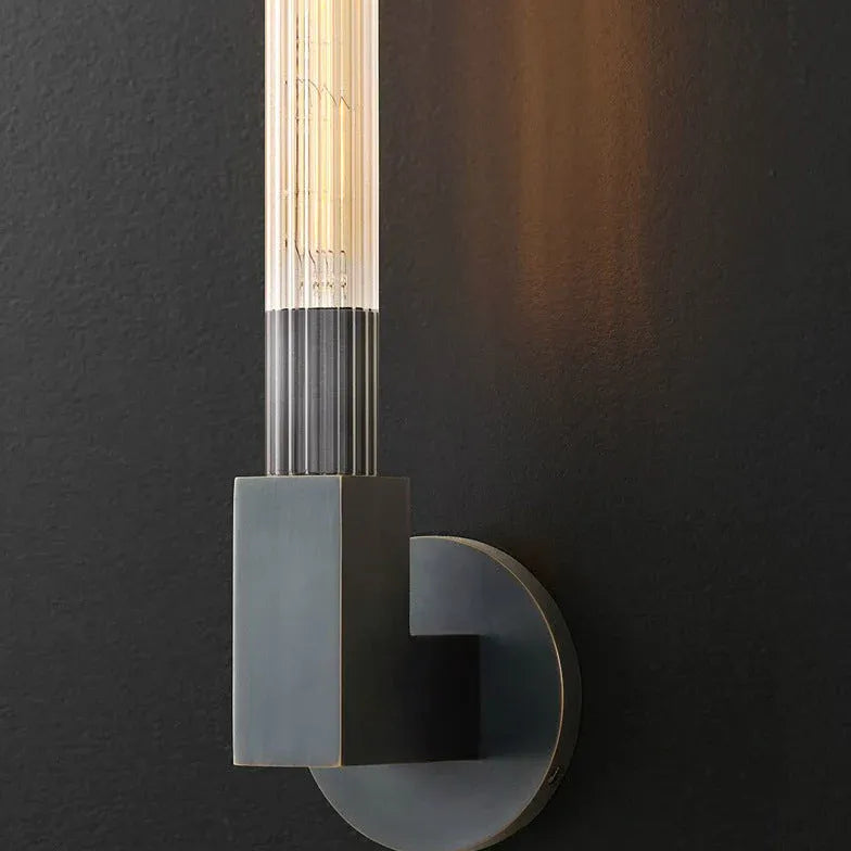 Double Arm Wall Light For Bedroom Quinn Metal & Glass Without Bulbs