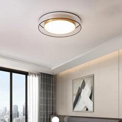 Gold Low Ceiling Light For Bedroom Round Quinn Metal & Pvc Ip20