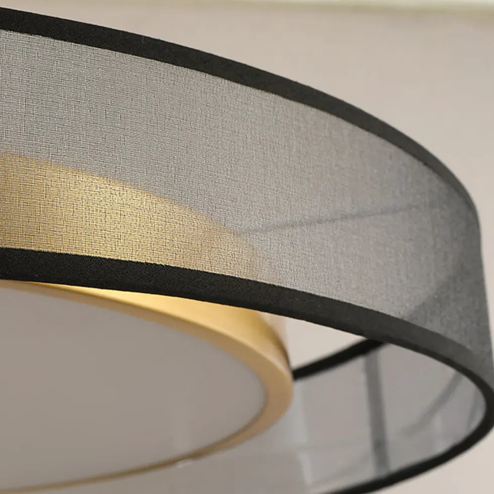 Gold Low Ceiling Light For Bedroom Round Quinn Metal & Pvc Ip20