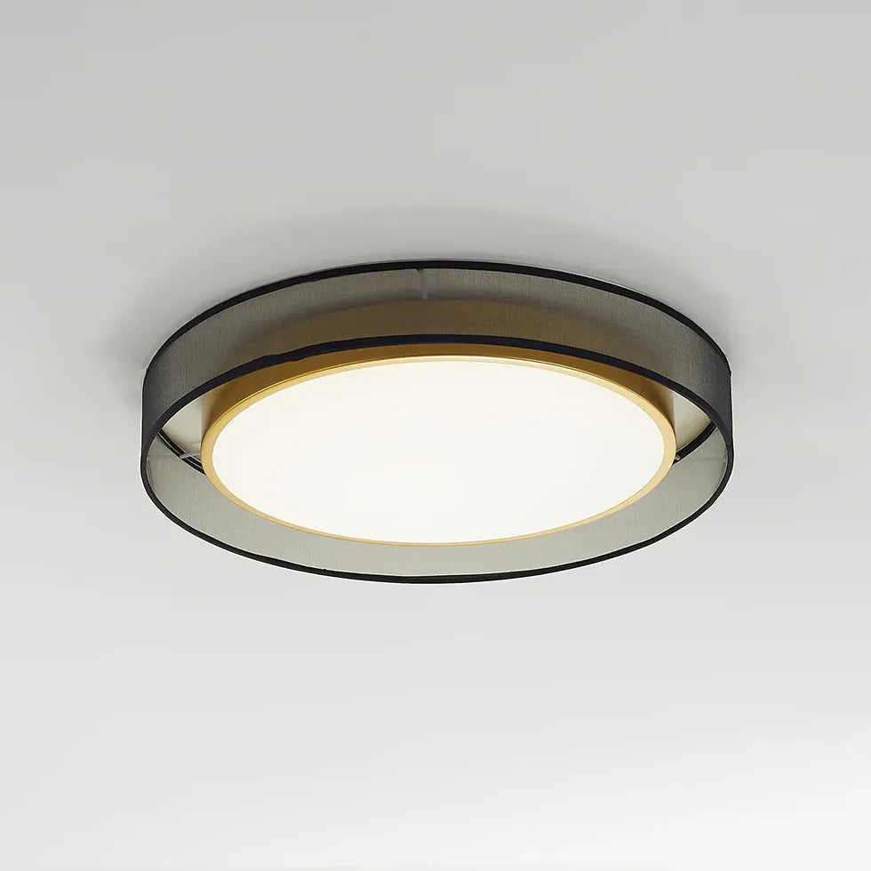 Gold Low Ceiling Light For Bedroom Round Quinn Metal & Pvc Ip20