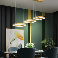 Gold Statement Pendant Light For Office Square Modern Metal