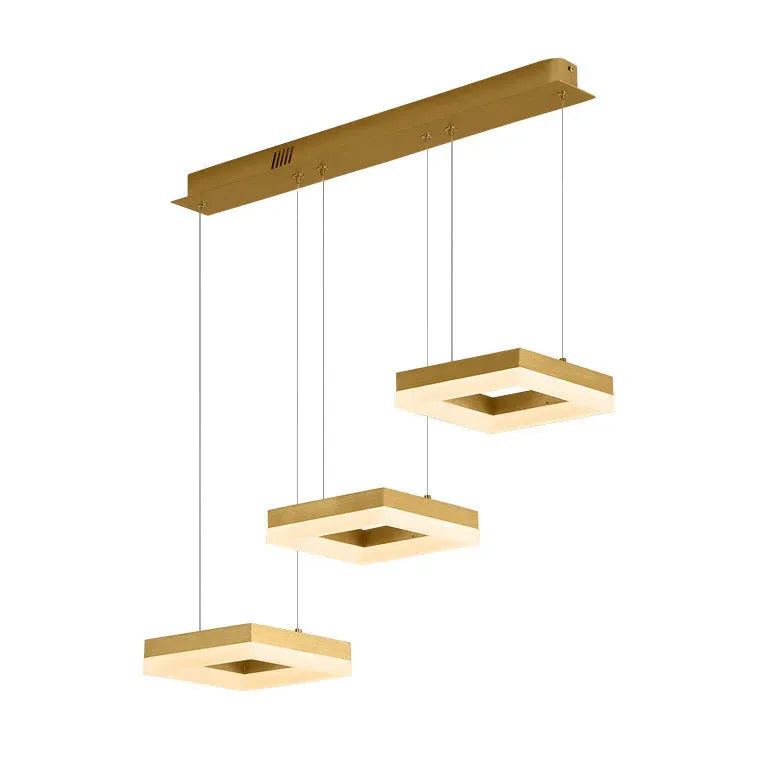 Gold Statement Pendant Light For Office Square Modern Metal