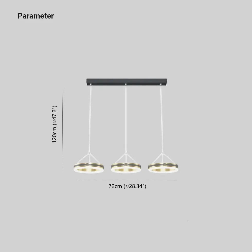 Black Chandelier For Office Modern Metal Led