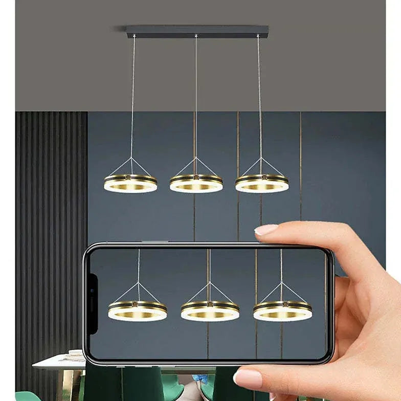 Black Chandelier For Office Modern Metal Led