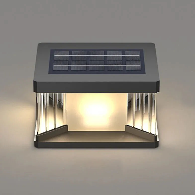 Black Solar Light Rectangular Riley Metal & Acrylic Warm White Ip65 Led