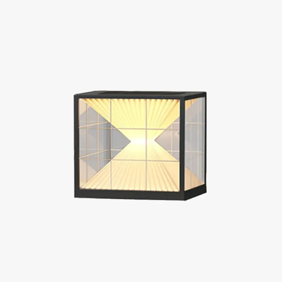 Black Solar Light Pyramid Riley Metal & Acrylic Ip65 Warm White