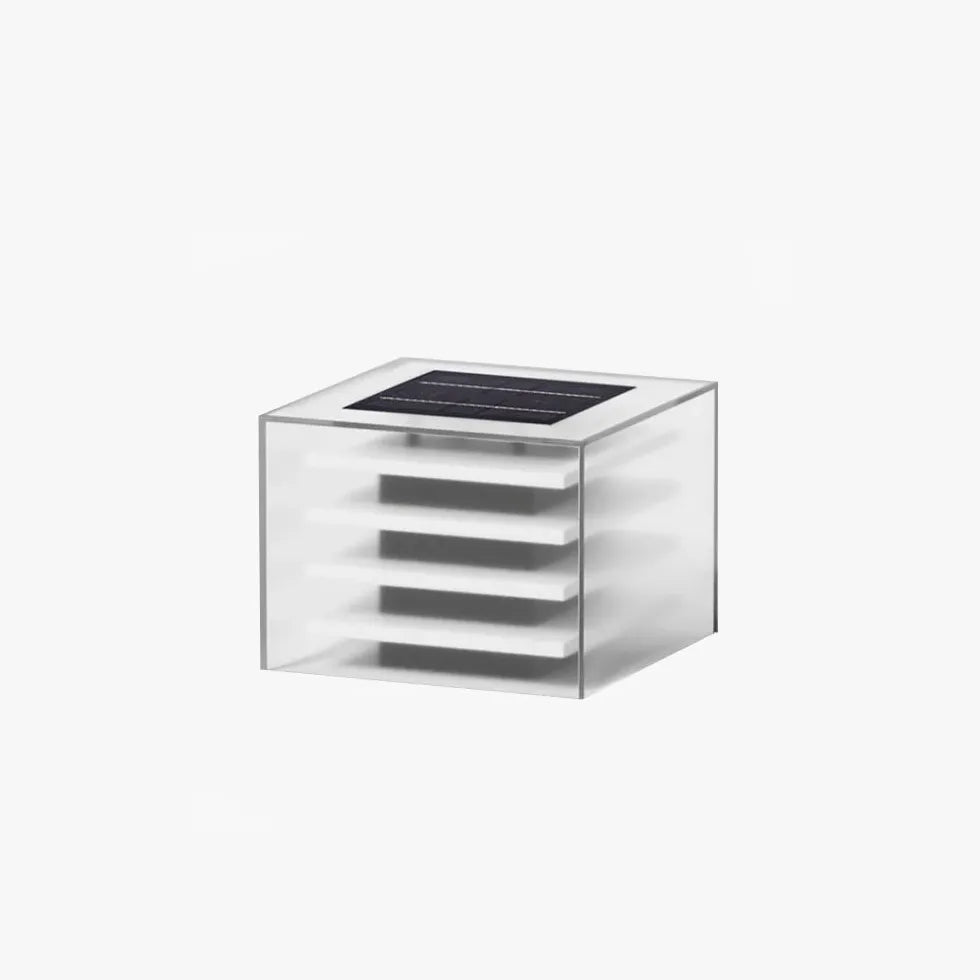 Black Solar Light Rectangular Riley Metal & Acrylic Outdoor Warm White Solar Led Ip65