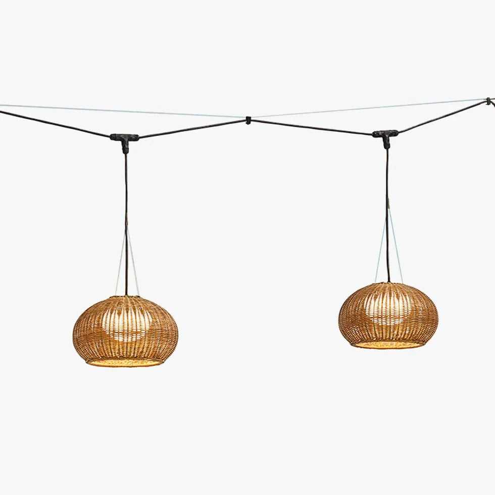 Gold Lanterns Ritta Bamboo Outdoor Led