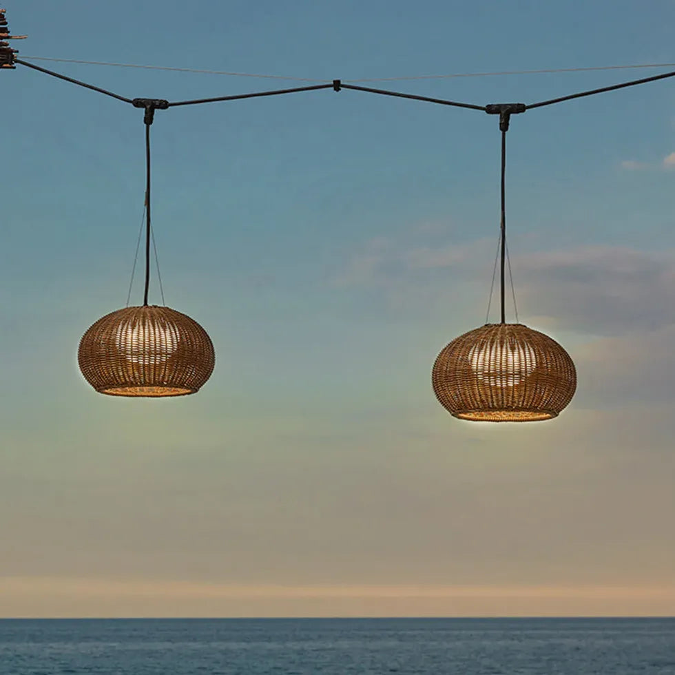 Gold Lanterns Ritta Bamboo Outdoor Led