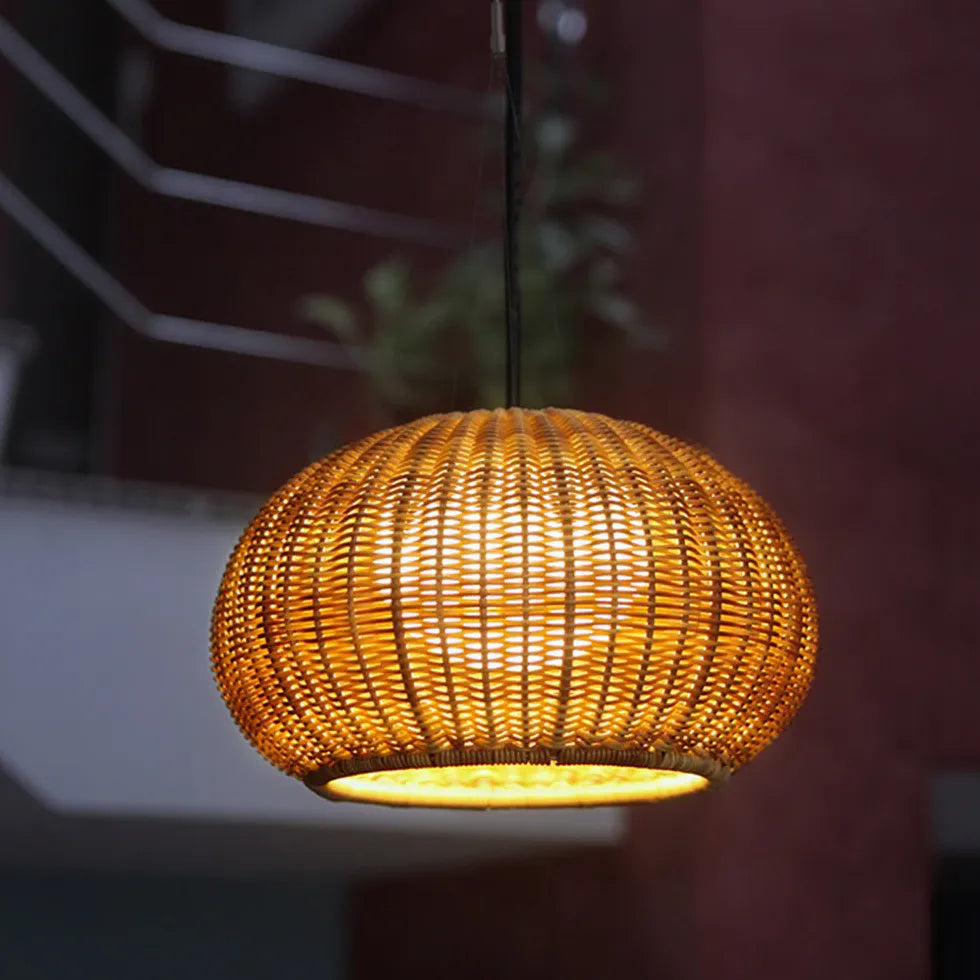 Gold Lanterns Ritta Bamboo Outdoor Led