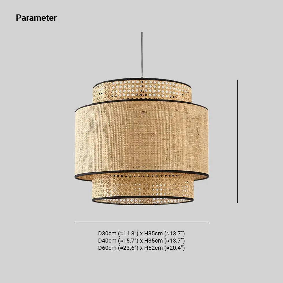 Light Single Pendant For Bedroom Ritta Metal & Rattan Ip20 Led