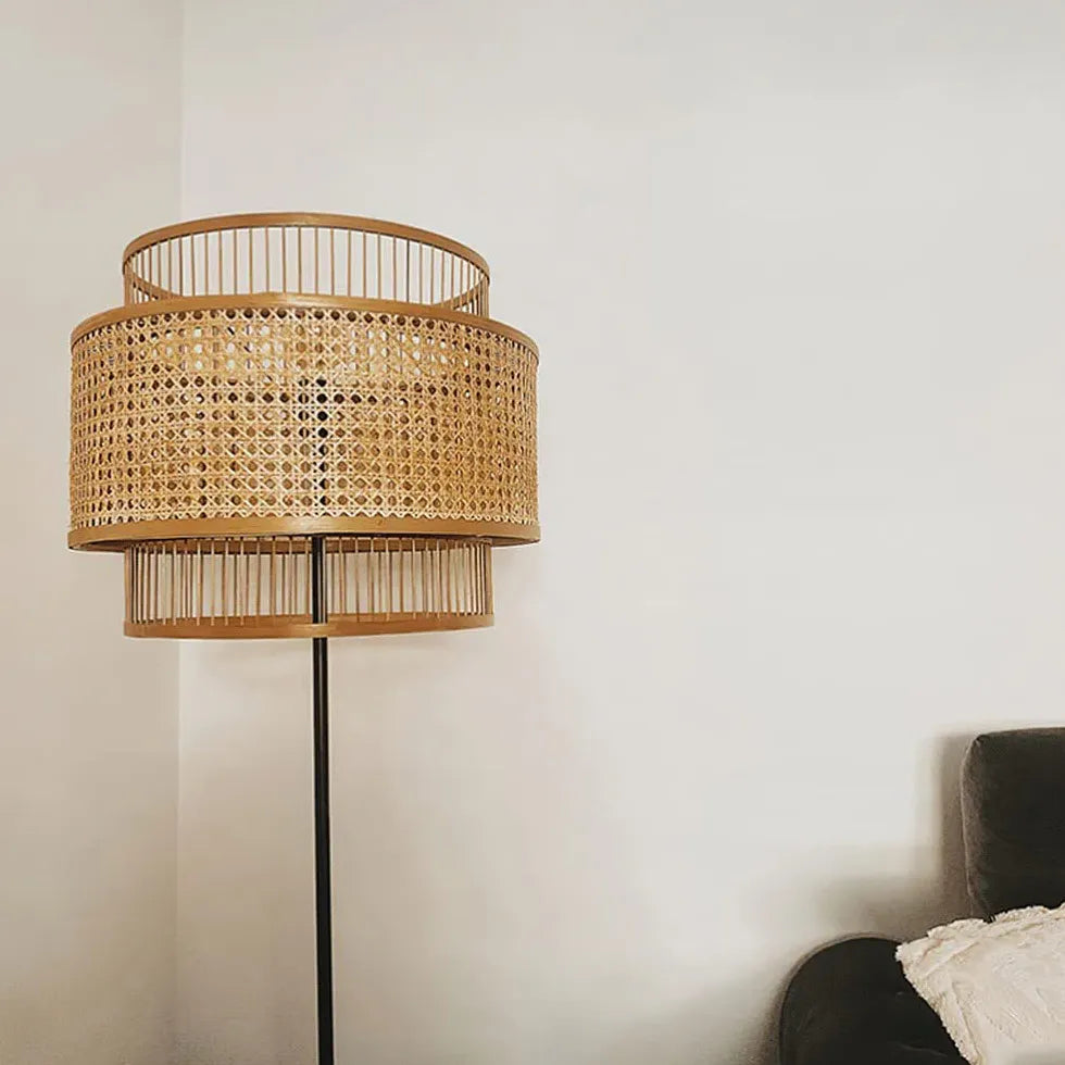 Floor Lamp For Bedroom Ritta Metal & Rattan Led