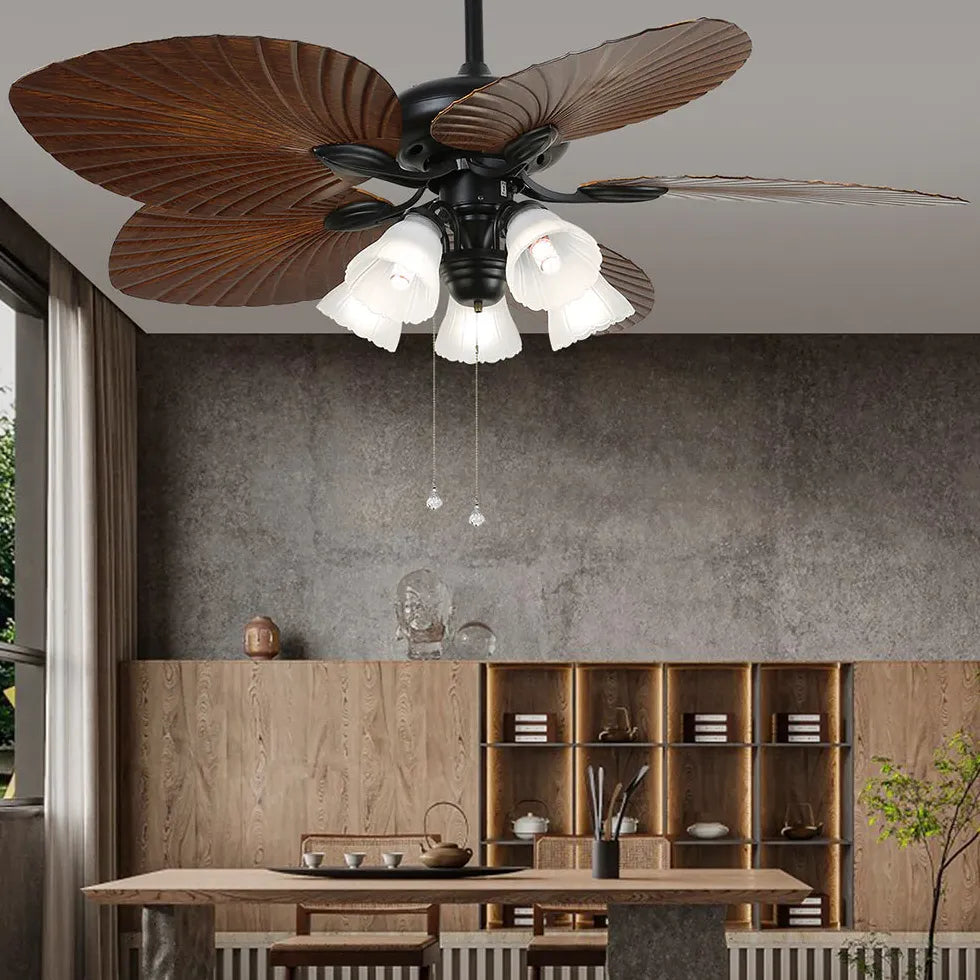 Ceiling Fan With Light For Bedroom Ross Metal & Abs Led