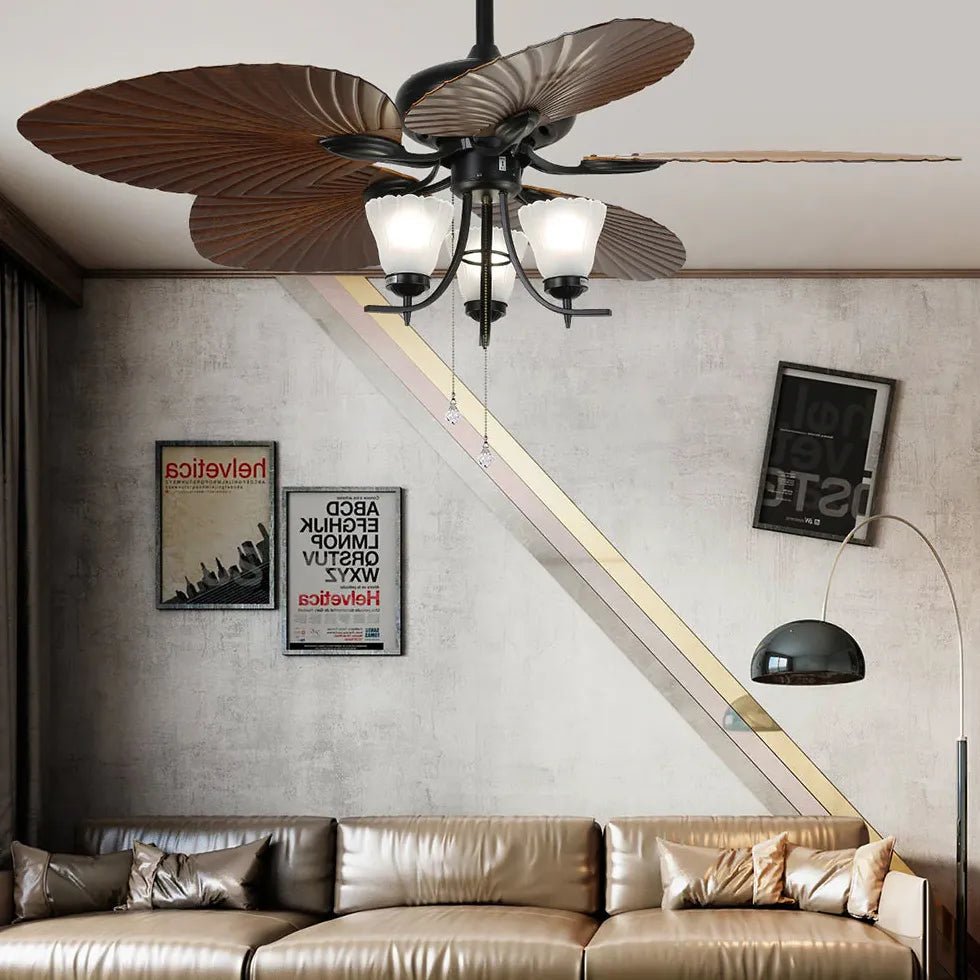 Ceiling Fan With Light For Bedroom Ross Metal & Abs Led