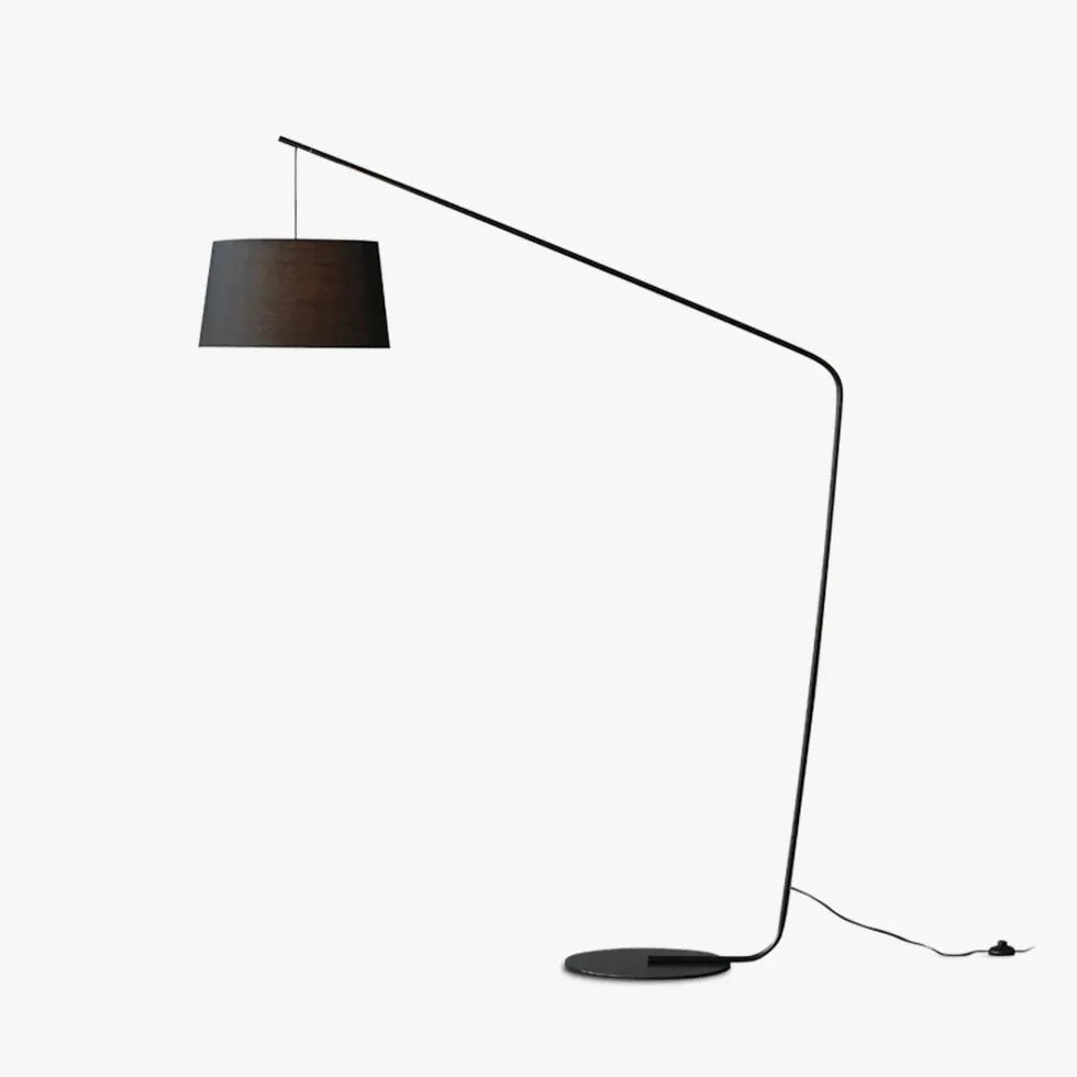 Black Floor Lamp For Study Room Salgado Metal & Fabric Led Dimmable Ip20