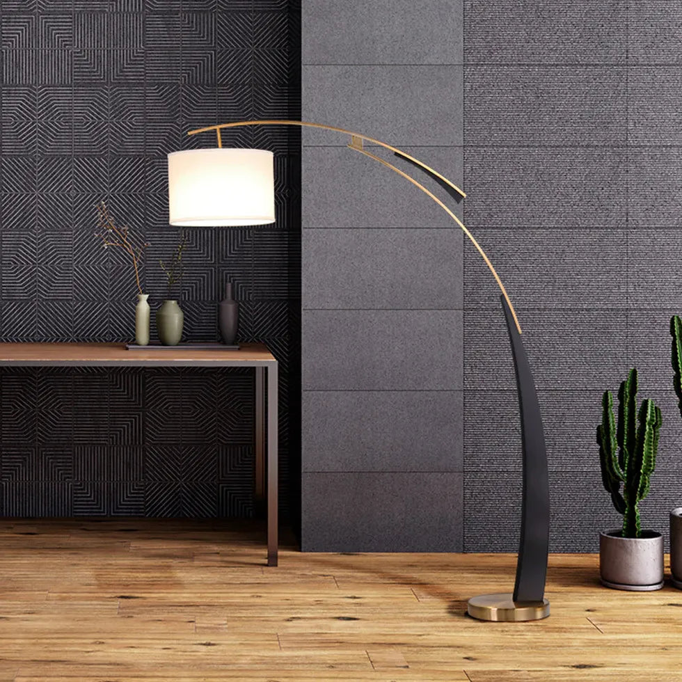 Floor Lamp For Study Room Salgado Metal & Fabric Dimmable Led Ip20 Plug