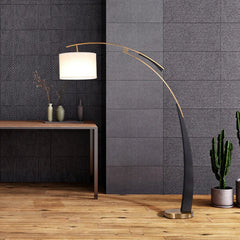 Floor Lamp For Study Room Salgado Metal & Fabric Dimmable Led Ip20 Plug