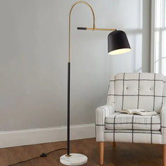 Black Arc Bowl Metal Floor Lamp For Study Room Salgado Metal Led