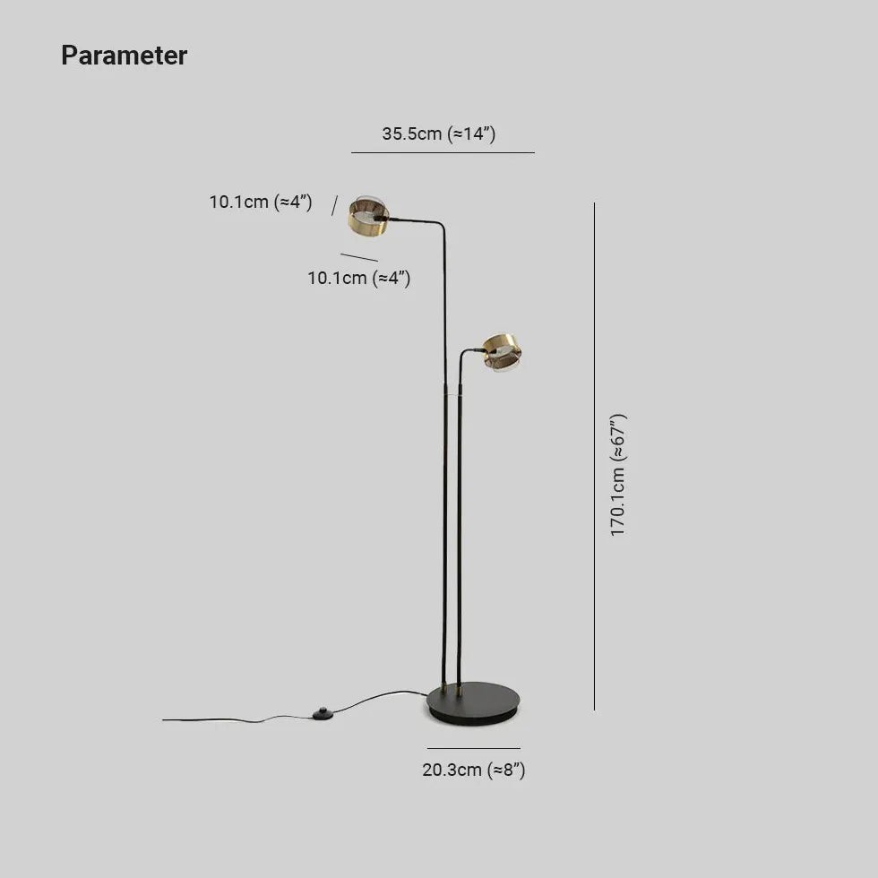 Black Floor Lamp For Study Room Salgado Metal