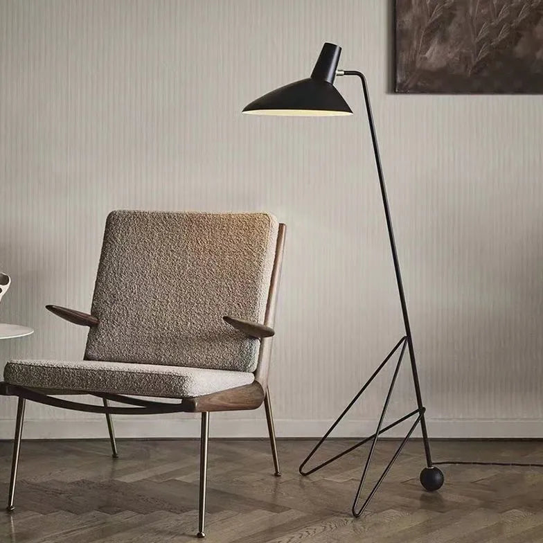 Black Floor Lamp For Living Room Salgado Metal & Iron Ip20 Led