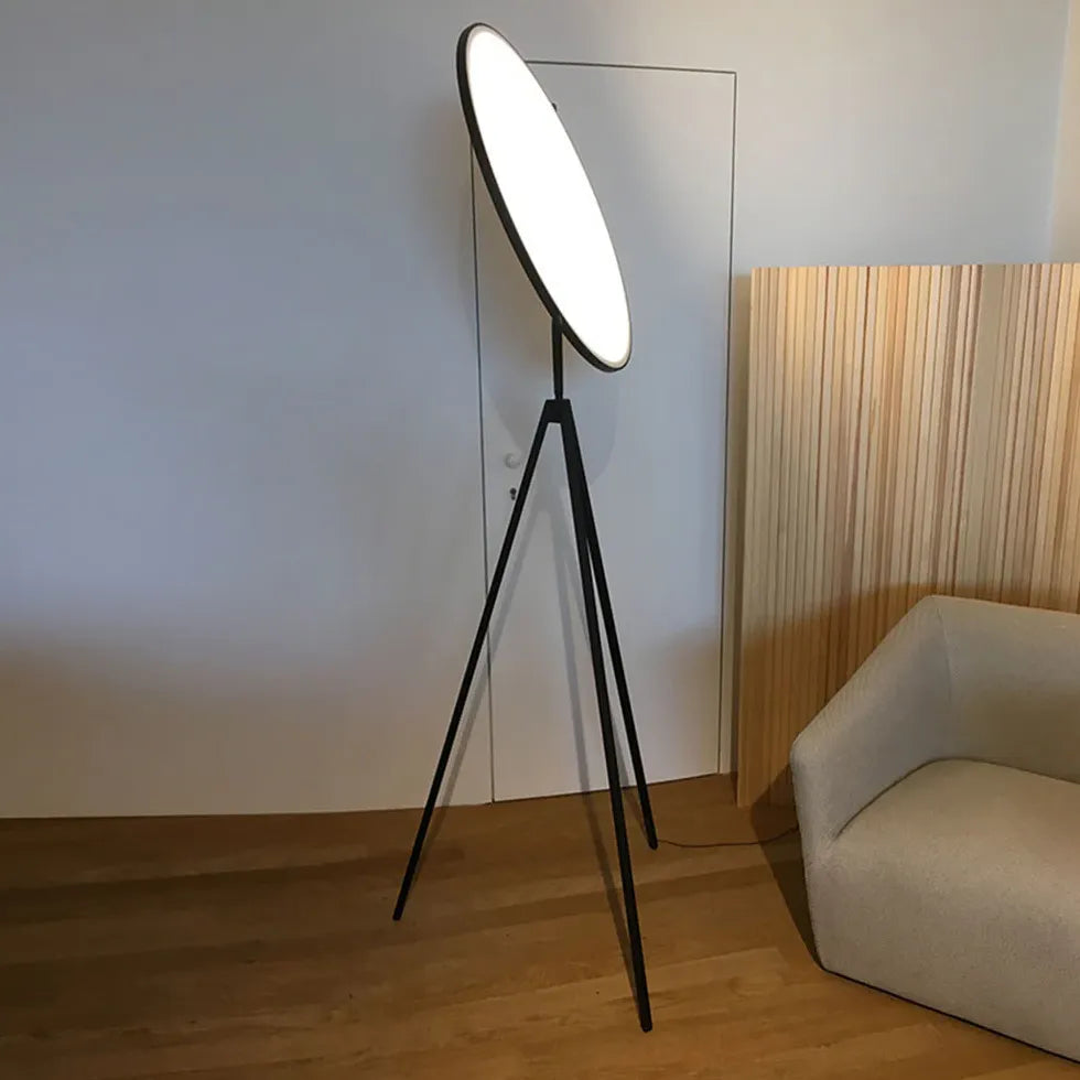 Black Tripod Floor Lamp For Study Room Salgado Metal Plug Three Colours Change Led Ip20