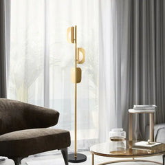 Gold Floor Lamp For Study Room Salgado Metal Plug Led Ip20